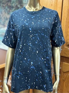 Men's Black Splatter Crew Neck T-Shirt